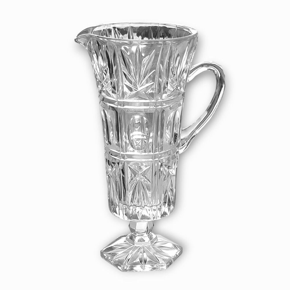 Genuine Over 24 Pbo Hand Cut Lead Crystal Made in Italy Large Pitcher 12 Inches